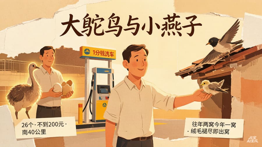 大鸵鸟与小燕子